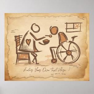 Vintage Old Fashion Verzorger, Verpleegkundige Ass Poster