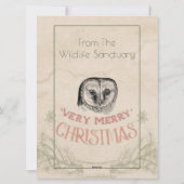 Vintage Old Fashioned Wildlife Organisatie Feestdagenkaart (Achterkant)