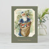 Vintage Old Father Christmas with Gifts Feestdagenkaart (Staand voorkant)