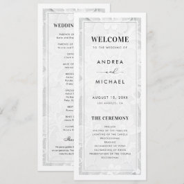 Vintage Old Money White Lace Wedding Programmakaart