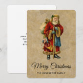 Vintage Old World Kerstman Feestdagenkaart (Voorkant / Achterkant)