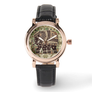Vintage olifant batik antieke stijl, dameshorloge horloge