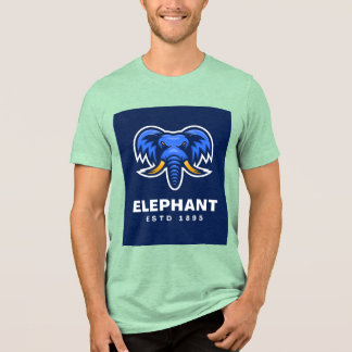Vintage Olifant ,Est 1895 Blauwe mascotte Tshirt