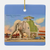 Vintage Olifant Hotel Keramisch Ornament (Achterkant)