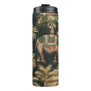 Vintage Olifant Jungle Tumbler – Exotisch Tropisch Thermosbeker