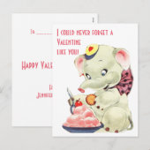 Vintage Olifant met de Valentijnsdag van het Feestdagenkaart (Voorkant / Achterkant)