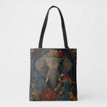 Vintage Olifant & Papegaai Botanische Tassen Tas |