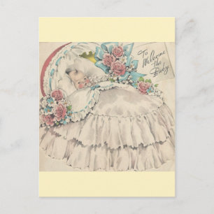 Vintage om de Baby te verwelkomen Briefkaart