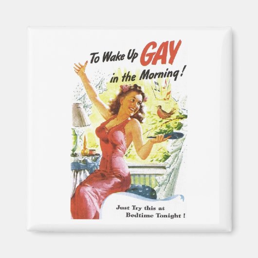 Vintage "om de gay op te wekken" magneet (Voorkant)