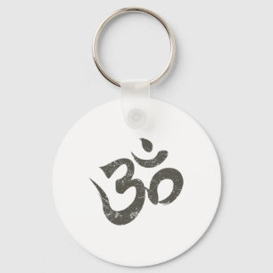 Vintage Om-meditatie spiritueel Indisch yogasymboo Sleutelhanger