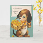 Vintage oma Moederdag kaart (Gele Bloem)