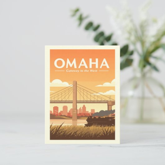 Vintage Omaha Nebraska Briefkaart (Staand voorkant)