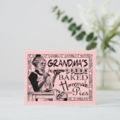 Vintage oma's Homemade Pies Gifts Briefkaart (Staand voorkant)