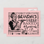 Vintage oma's Homemade Pies Gifts Briefkaart (Voorkant / Achterkant)