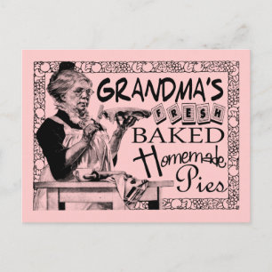 Vintage oma's Homemade Pies Gifts Briefkaart
