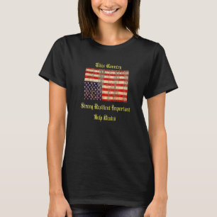 Vintage omgekeerde Amerikaanse vlag in distressed T-shirt