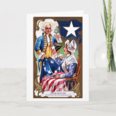 Vintage Onafhankelijkheid Dag Washington & Vlag Kaart (Voorkant)