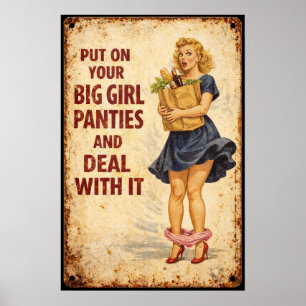 Vintage Onderbroeken voor Volwassen Vrouwen Retro Poster