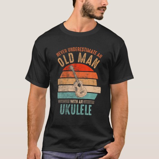 Vintage onderschat nooit een oud Man met een UKU T-shirt (Voorkant)