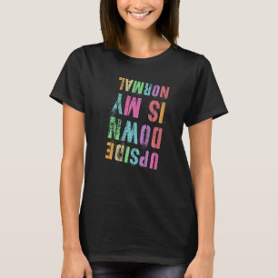 Vintage ONDERSTE BOVEN IS MIJN NORMALE  Turnen Che T-shirt