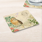 Vintage onderzetter met mooie rozen (Schuin)