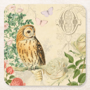 Vintage onderzetter met mooie rozen
