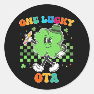 Vintage One Lucky Ota St. Patrick's Dag School Sne Ronde Sticker