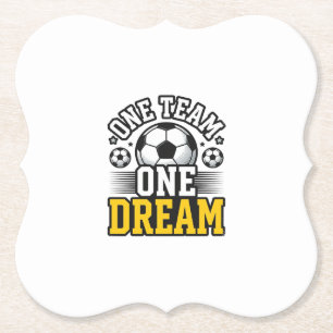 Vintage One Team One Dream Voetbalshirt Ontwerp_1 Kartonnen Onderzetters
