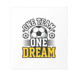 Vintage One Team One Dream Voetbalshirt Ontwerp_1 Notitieblok