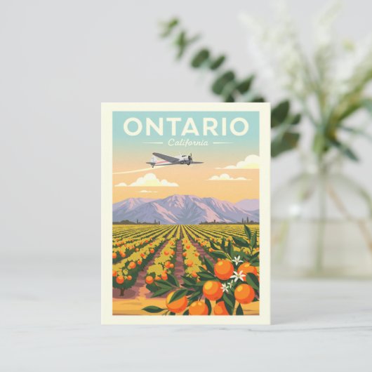Vintage Ontario California Briefkaart (Staand voorkant)