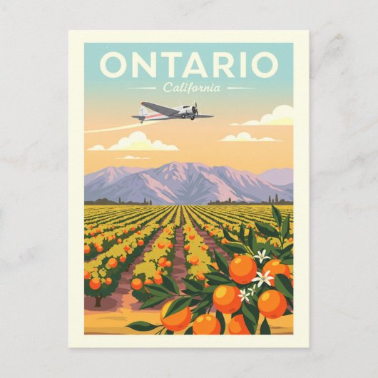 Vintage Ontario California Briefkaart (Voorkant)