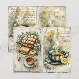 Vintage ontbijt scrapbookpapier