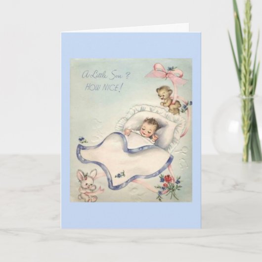 Vintage - Onthaal aan Uw Kleine Zoon, Kaart (Voorkant)