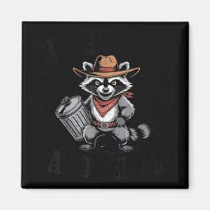 Vintage ontketende en wilde wasbeer cowboy kan afv magneet
