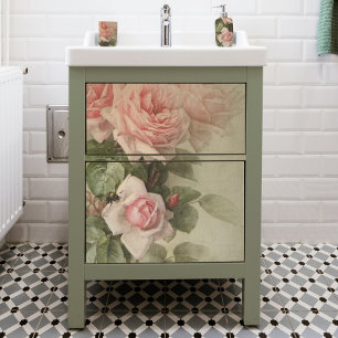 Vintage ontkoppelen Floral roze roze roodroze blad Tissuepapier