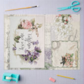 Vintage ontkoppeling Floral Antiek Frans Ephemera Tissuepapier (Craft)