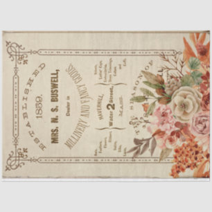 Vintage ontkoppeling van Floral en Ephemera Tissuepapier