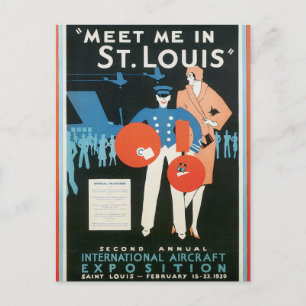 Vintage ontmoet me in St. Louis Briefkaart