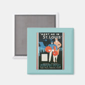 Vintage ontmoet me in St. Louis Magneet (Voorkant / Achterkant)