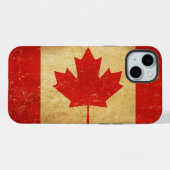 Vintage ontwerp Canadese vlag iPhone Hoesje (Achterkant horizontaal)