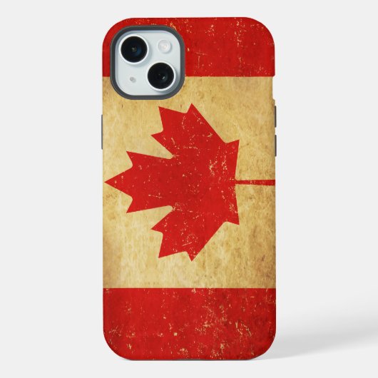 Vintage ontwerp Canadese vlag iPhone Hoesje (Achterkant)