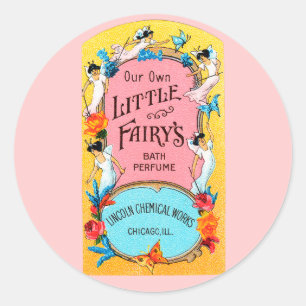 Vintage onze eigen Bath-parfum van Little Fairy Ronde Sticker