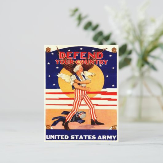 Vintage oom Sam Briefkaart (Staand voorkant)