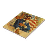 Vintage oom Sam Navy-verloskundige Patriotic Tile Tegeltje (Zijkant)