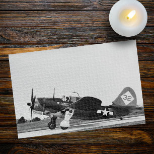 Vintage oorlogsvliegtuig WWII jachtvliegtuig foto Legpuzzel