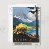 Vintage - Oostenrijk reisposter Briefkaart (Voorkant / Achterkant)