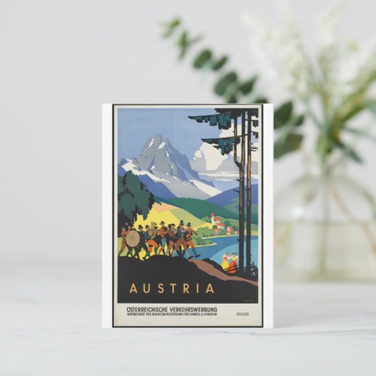 Vintage - Oostenrijk reisposter Briefkaart (Staand voorkant)