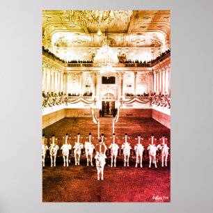 Vintage Oostenrijk Wenen Spaanse Courbette Poster