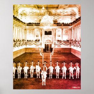 Vintage Oostenrijk Wenen Spaanse Courbette Poster
