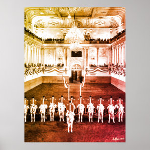 Vintage Oostenrijk Wenen Spaanse Courbette Poster